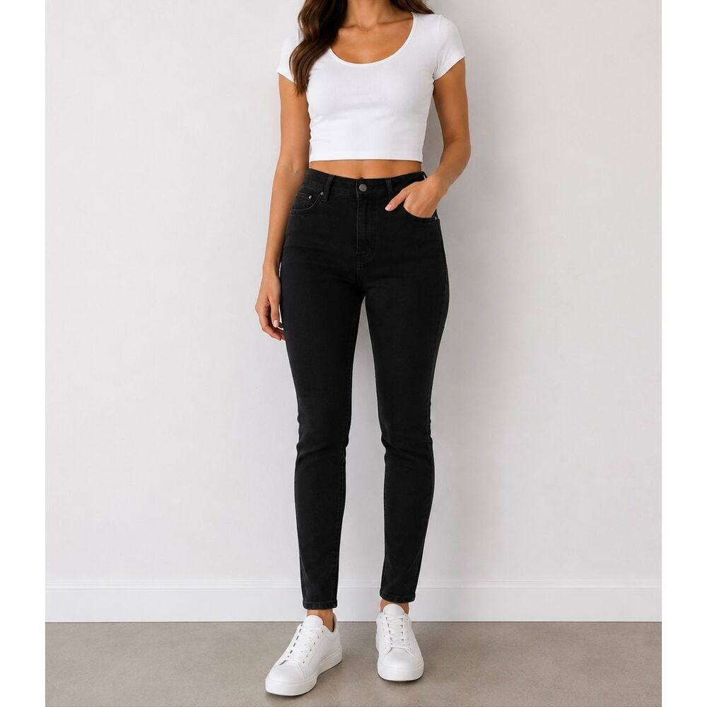 Athleta Ultra Skinny Black Jeans Size 14 Tall Stretch Denim